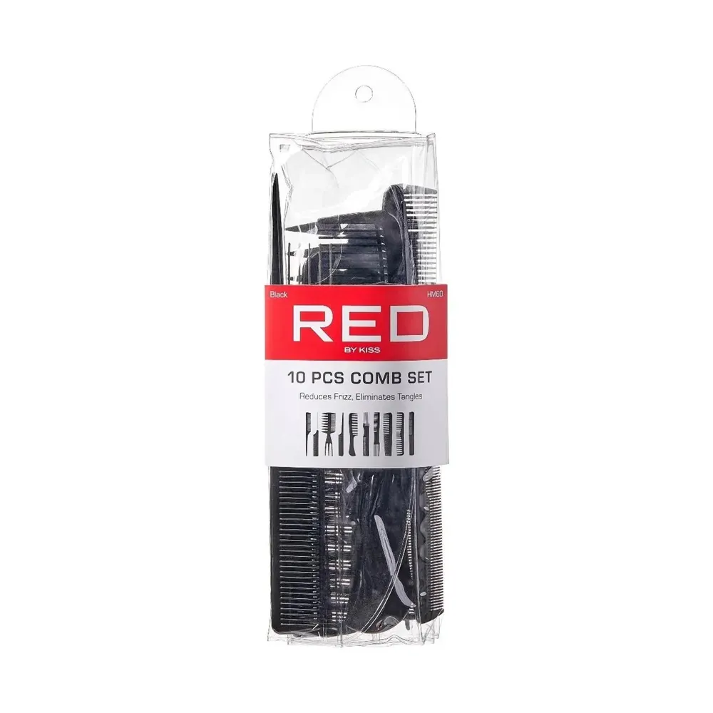 Red by Kiss Bone Black 10-Piece Comb Set