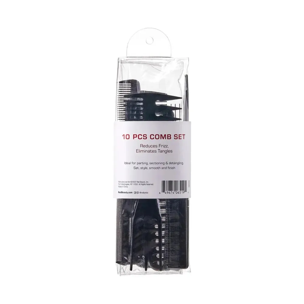 Red by Kiss Bone Black 10-Piece Comb Set - Image 2
