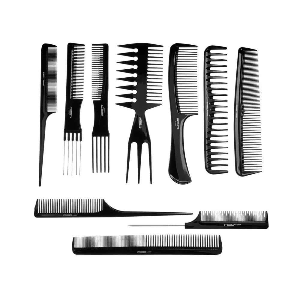 Red by Kiss Bone Black 10-Piece Comb Set - Image 3
