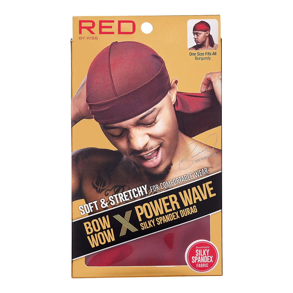 Red by Kiss Bow Wow X Power Wave Silky Durag – Ultra-Stretch Compression - Image 9