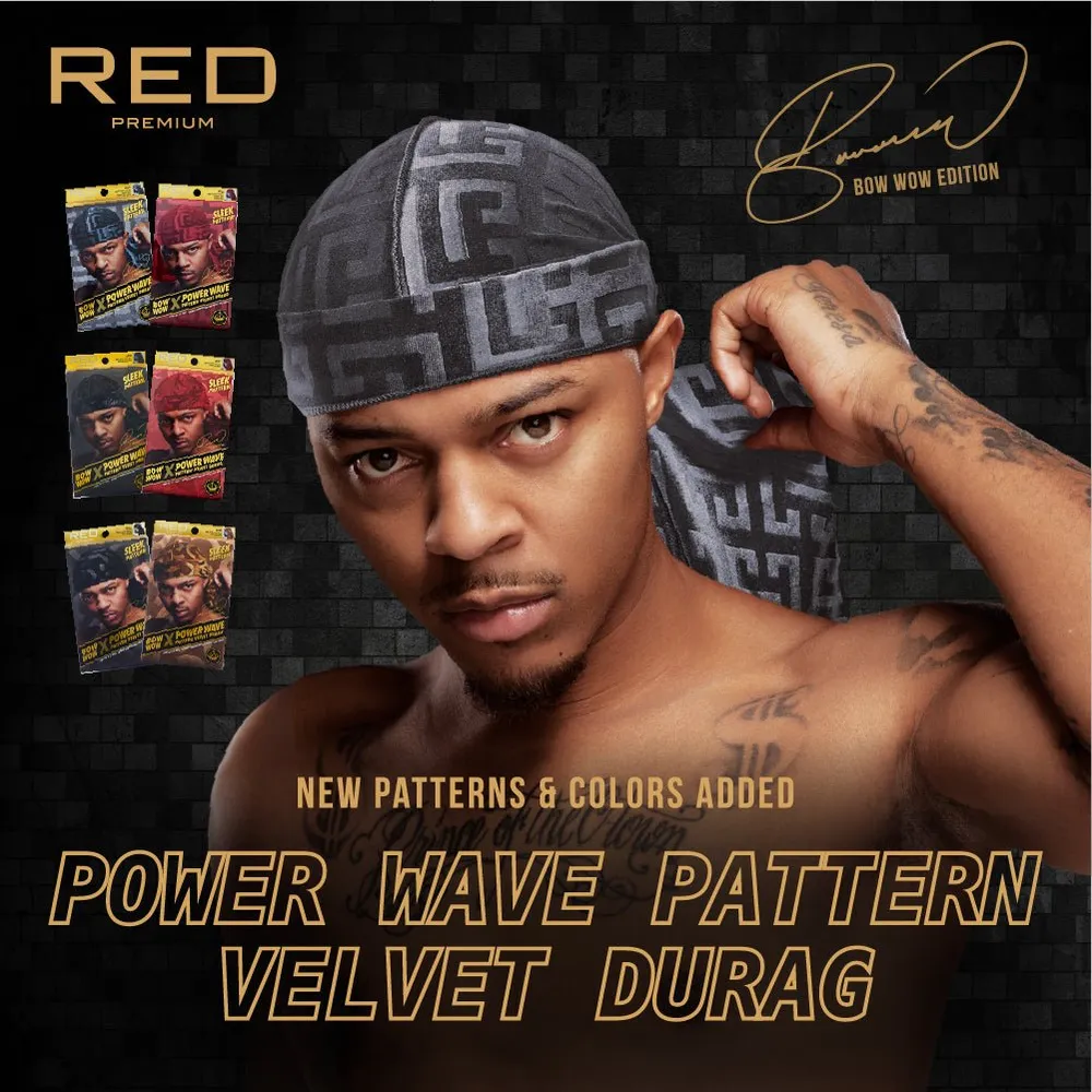 Red by Kiss Bow Wow X Power Wave Sleek Pattern Durag