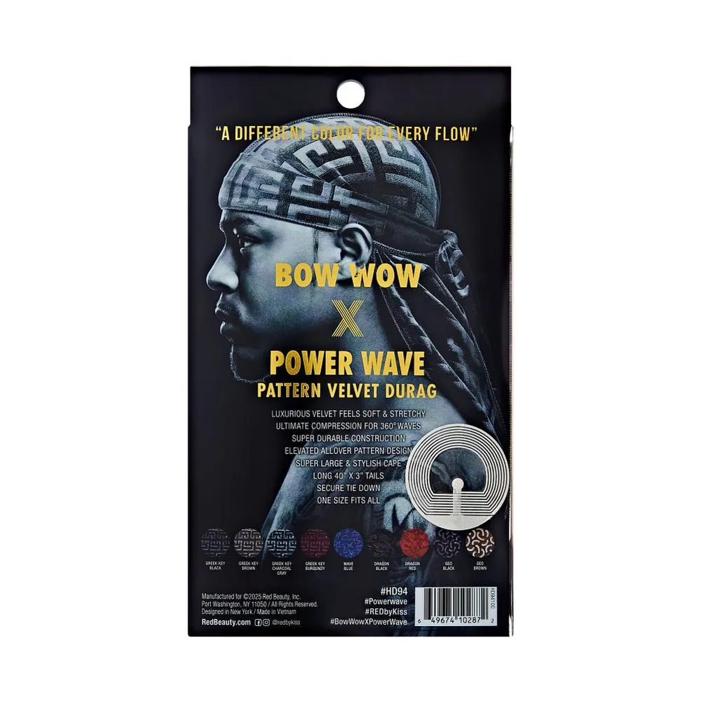 Red by Kiss Bow Wow X Power Wave Sleek Pattern Durag - Image 13