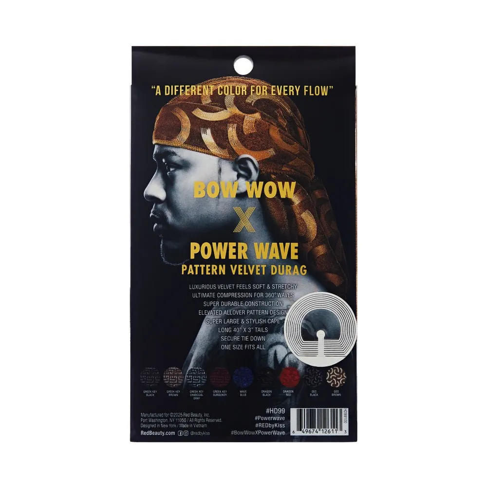 Red by Kiss Bow Wow X Power Wave Sleek Pattern Durag - Image 17
