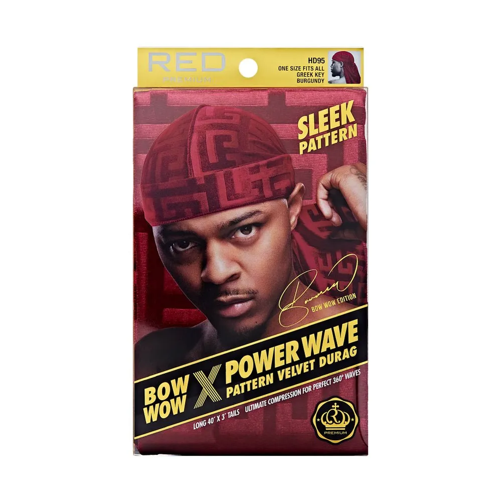 Red by Kiss Bow Wow X Power Wave Sleek Pattern Durag - Image 4