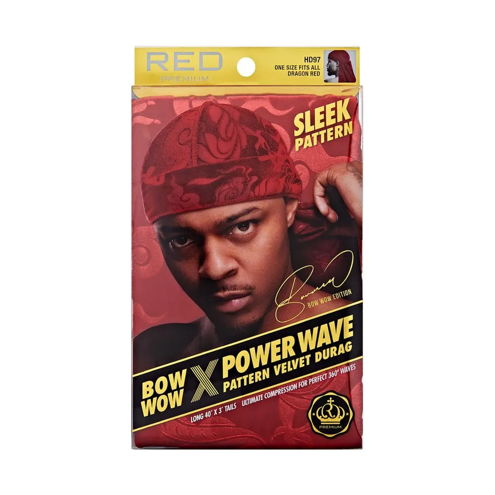 Red by Kiss Bow Wow X Power Wave Sleek Pattern Durag - Image 6