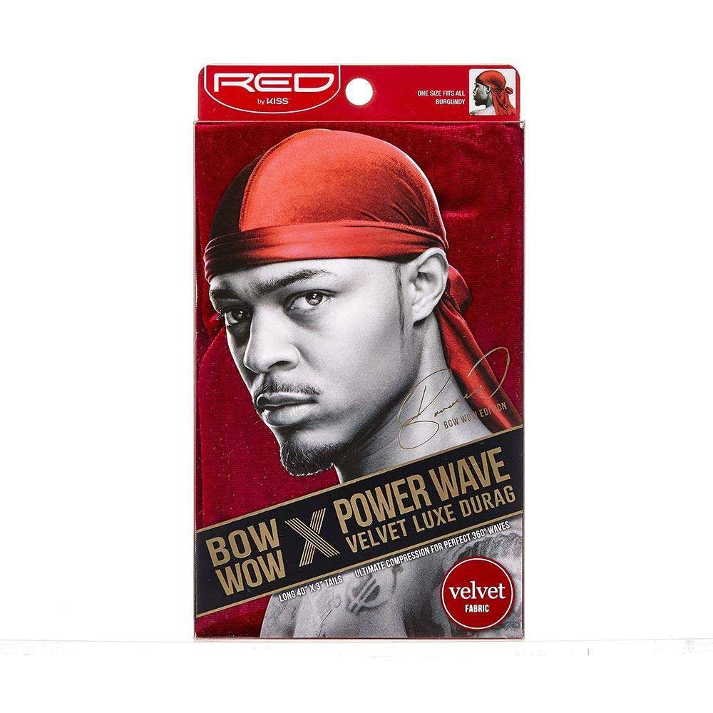 Red by Kiss Bow Wow X Power Wave Velvet Durag β Premium Velvet Compression - Image 3