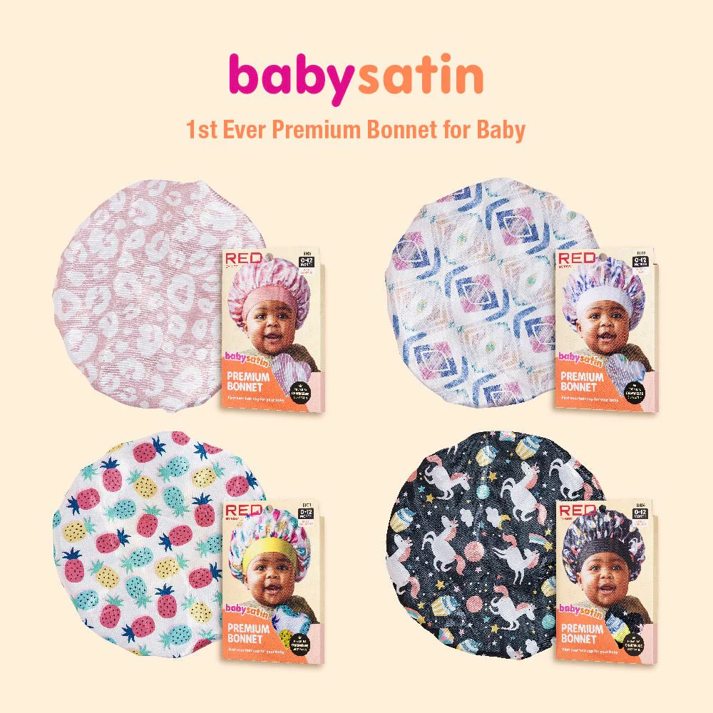 Red by Kiss Baby Satin Premium Bonnet β Soft Hair Protection for Babies