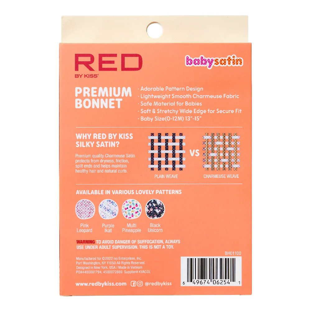 Red by Kiss Baby Satin Premium Bonnet β Soft Hair Protection for Babies - Image 13