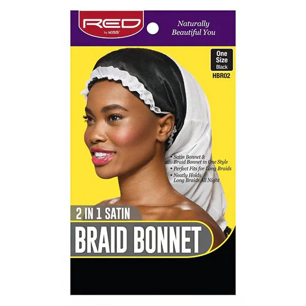 Red by Kiss 2-in-1 Satin Braid Bonnet