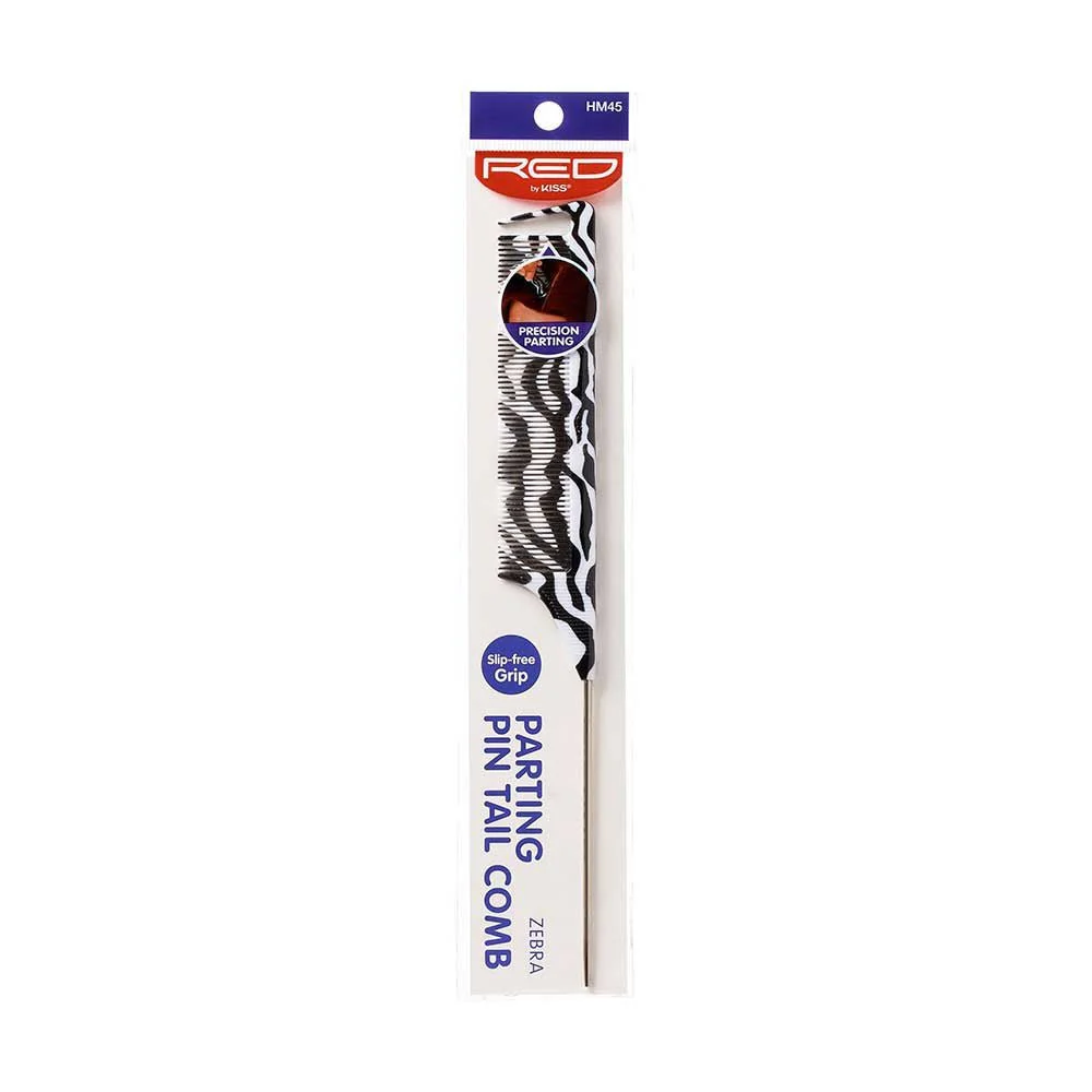 Red by Kiss Parting Pin Tail Comb โ Zebra Print