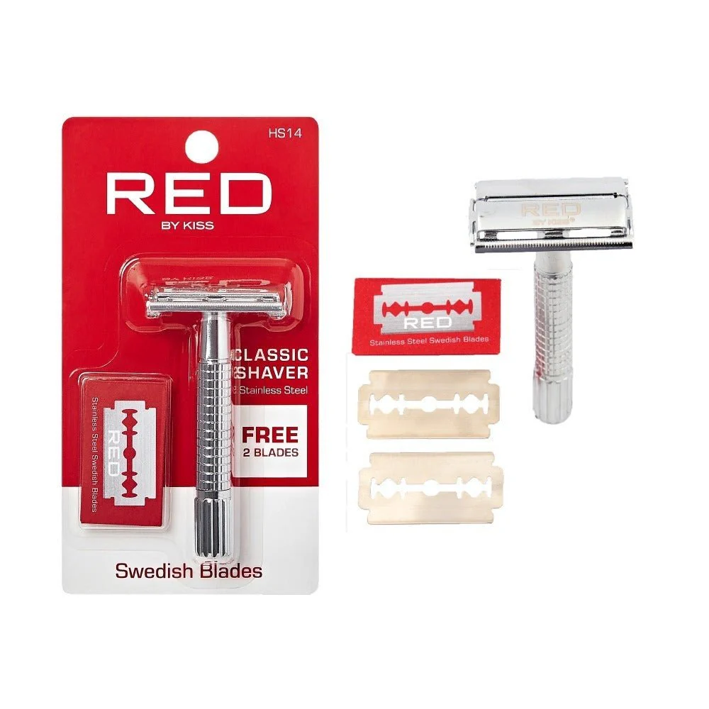 RED BY KISS Classic Shaver β Precision Shaving with 2 Swedish Blades