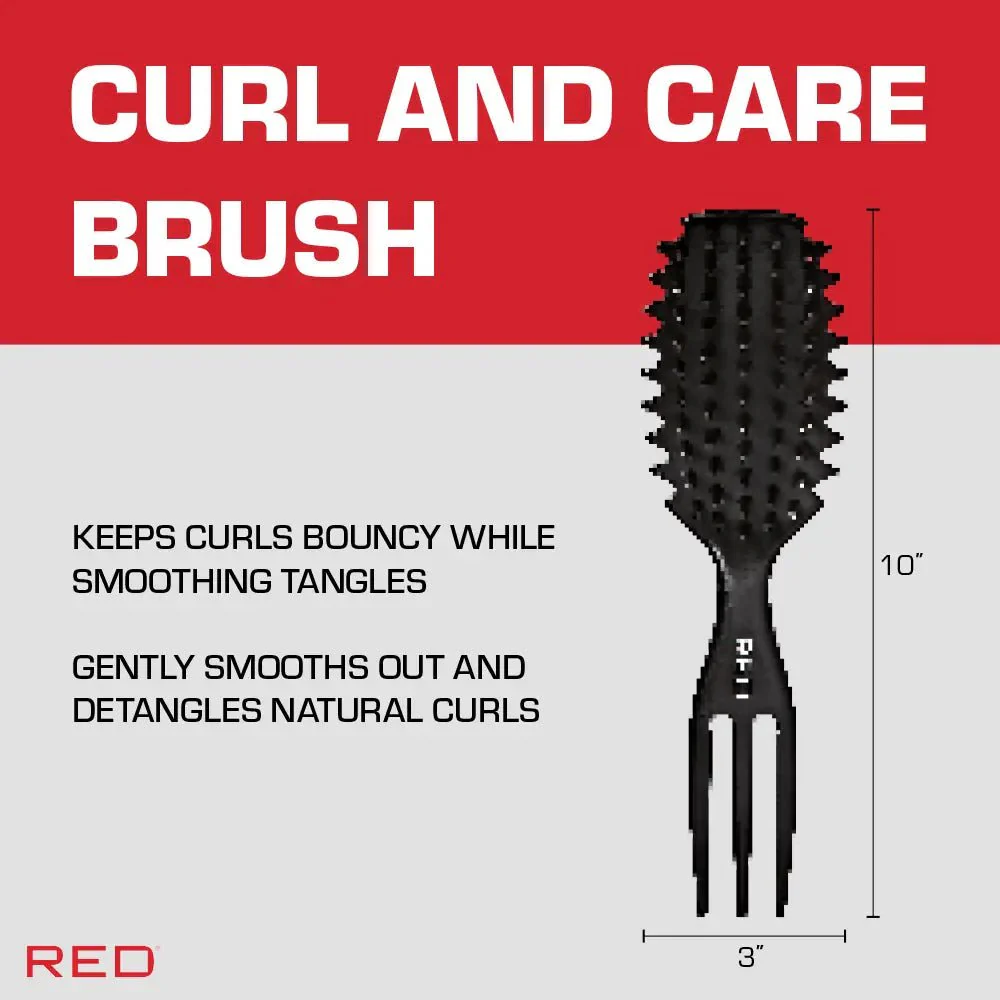 Red by Kiss Curl and Care 4-in-1 Detangle Brush β Black - Image 2