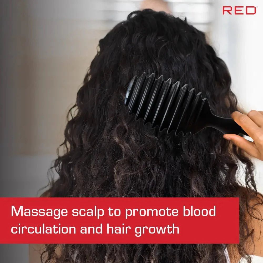Red by Kiss Curl and Care 4-in-1 Detangle Brush β Black - Image 4