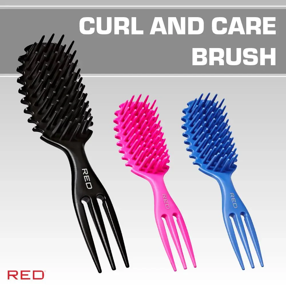 Red by Kiss Curl and Care 4-in-1 Detangle Brush β Black - Image 5