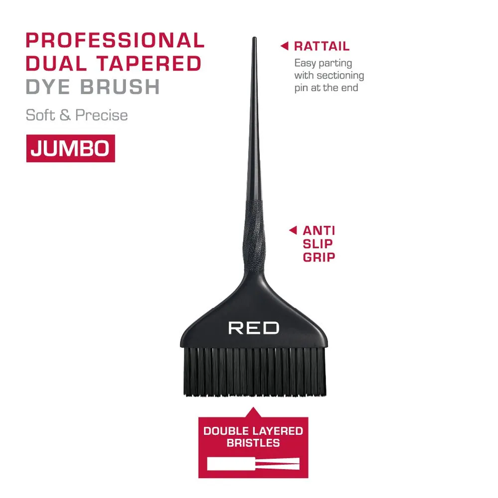Red Professional Dual Tapered Dye Brush Jumbo - Image 2