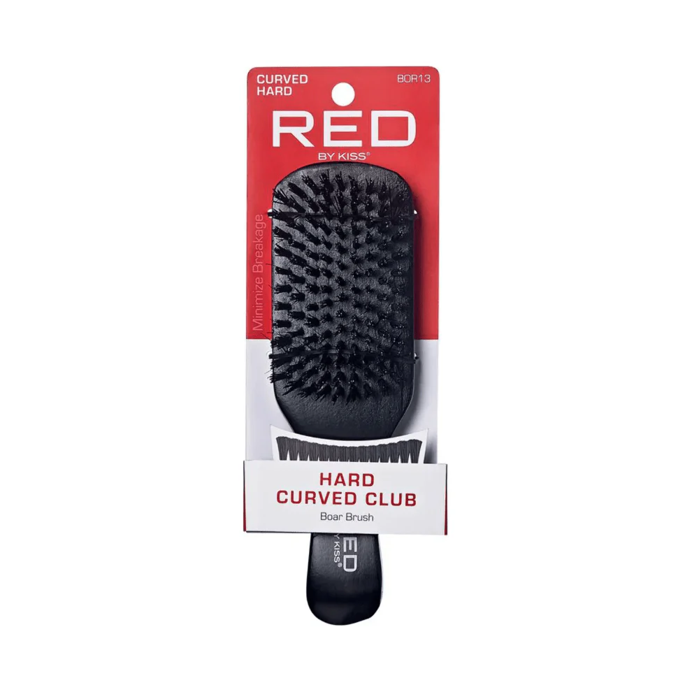 Red by Kiss Curved Hard Boar Brush ā Hard