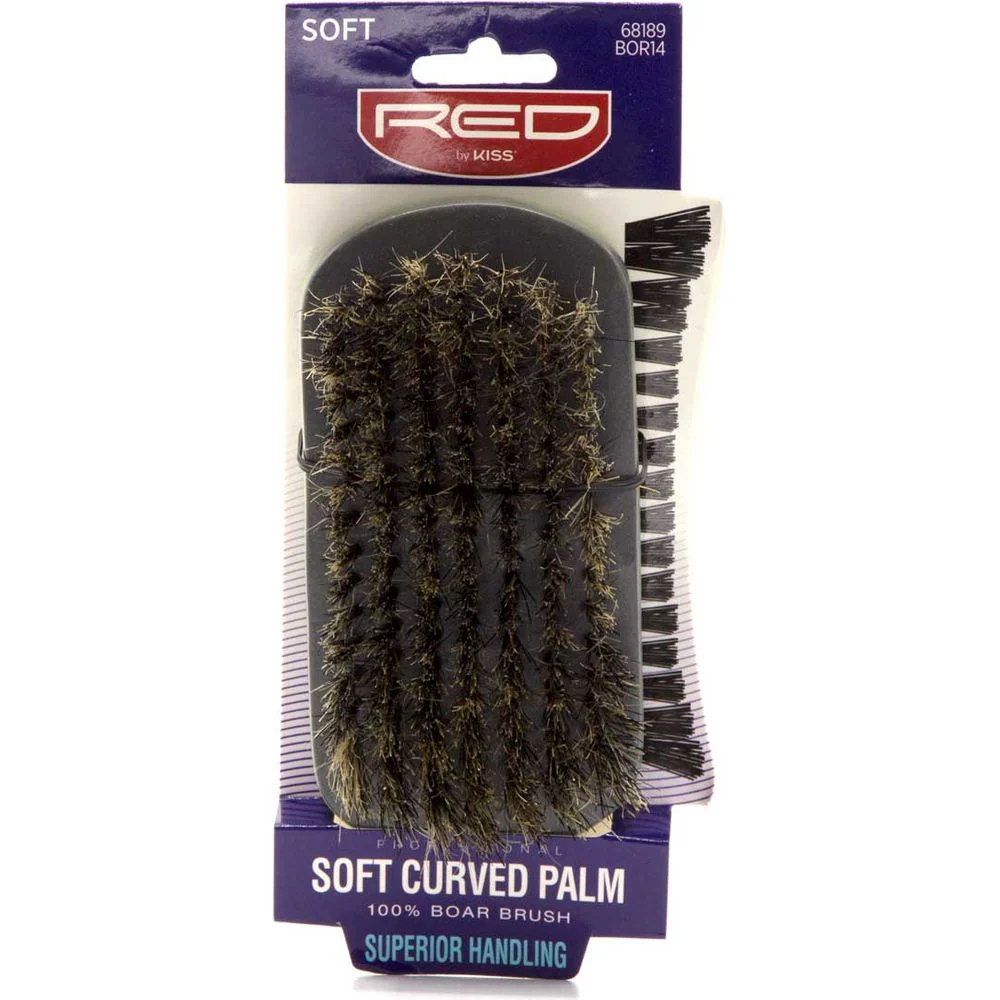 Red by Kiss Soft Curved Palm Boar Brush BOR14 β Soft