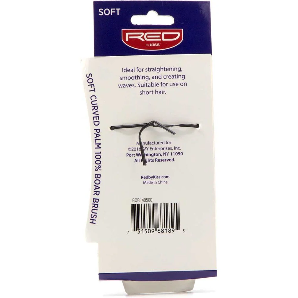 Red by Kiss Soft Curved Palm Boar Brush BOR14 β Soft - Image 2