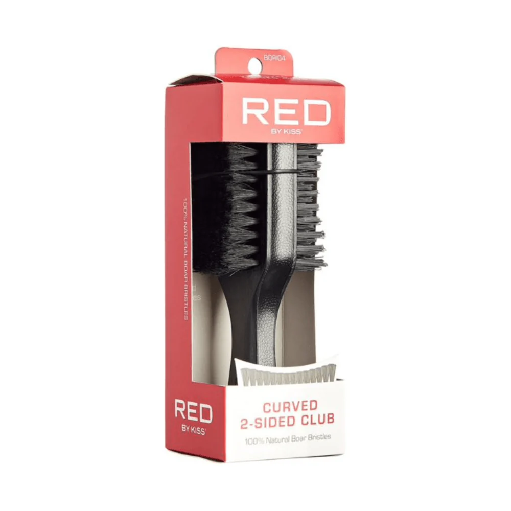 Red by Kiss Curved 2-Sided Club Brush – Hard & Medium Bristles - Image 2