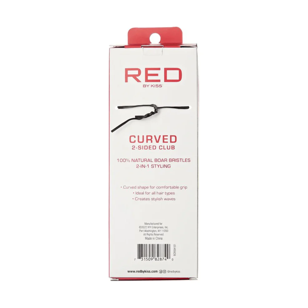 Red by Kiss Curved 2-Sided Club Brush – Hard & Medium Bristles - Image 4
