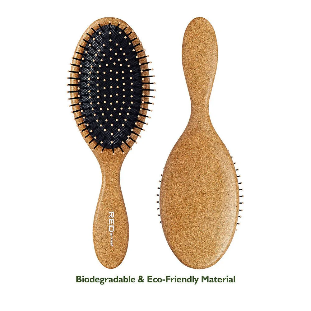 Red by Kiss Eco Plant Fiber Oval Brush β Gentle Detangling Oval - Image 2