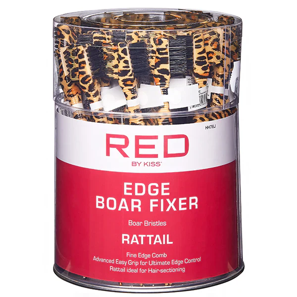 Red by Kiss Edge Brush with Comb and Rattail β Boar Bristles