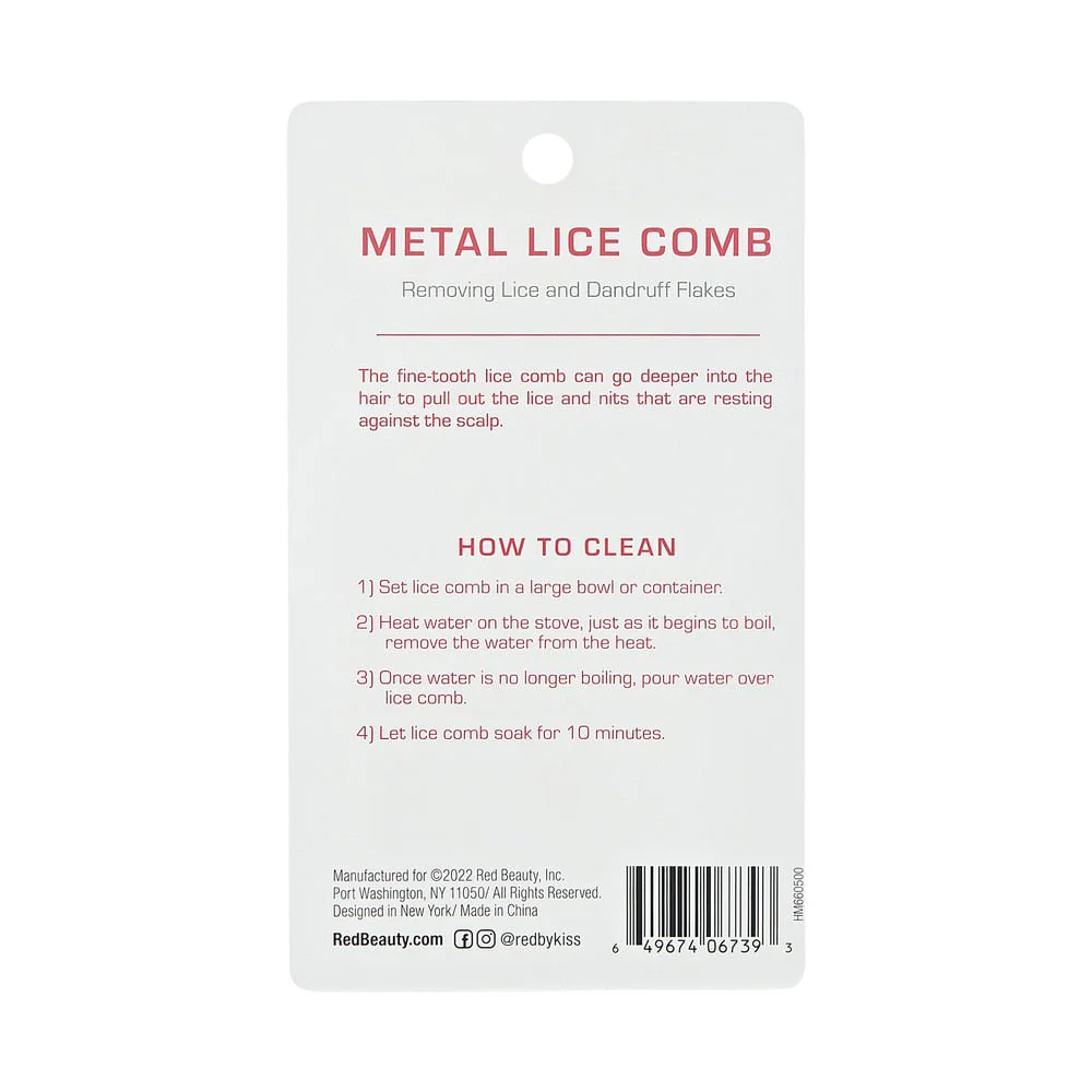Red by Kiss Metal Lice Comb โ HM66 - Image 4
