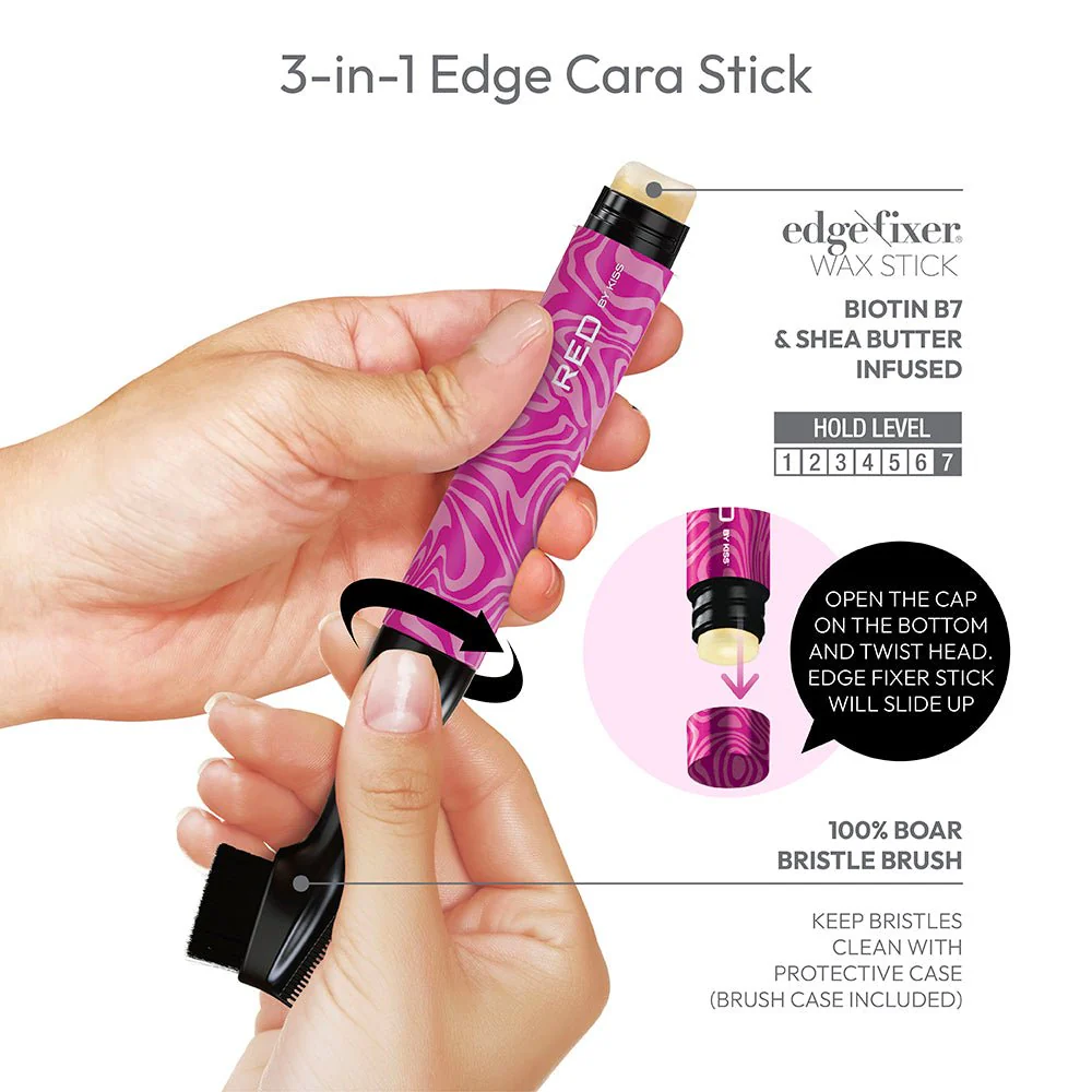 Red by Kiss – Edge Cara with Edge Fixer Wax - Image 5
