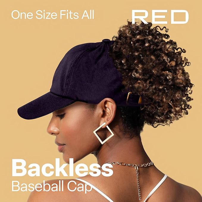 Satin Lined Backless Baseball Cap โ One Size