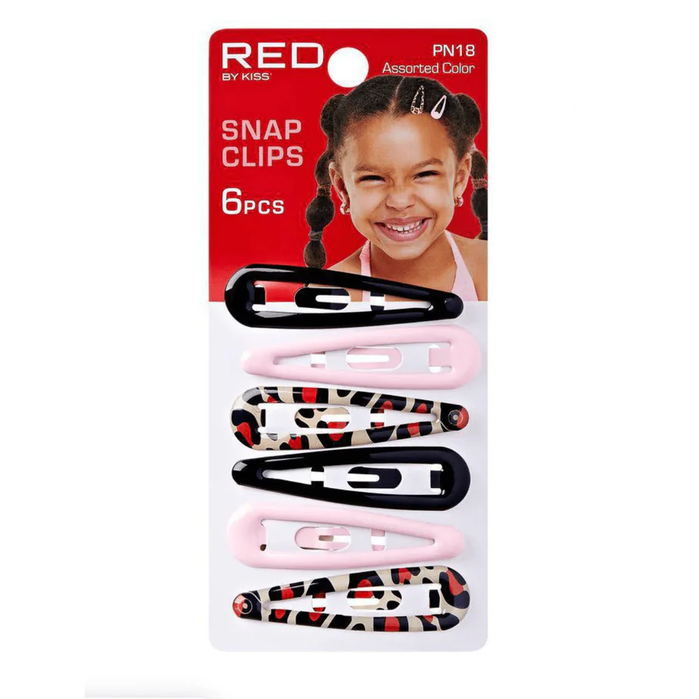 Red by Kiss Snap Clips β Strong Hold 6 pcs