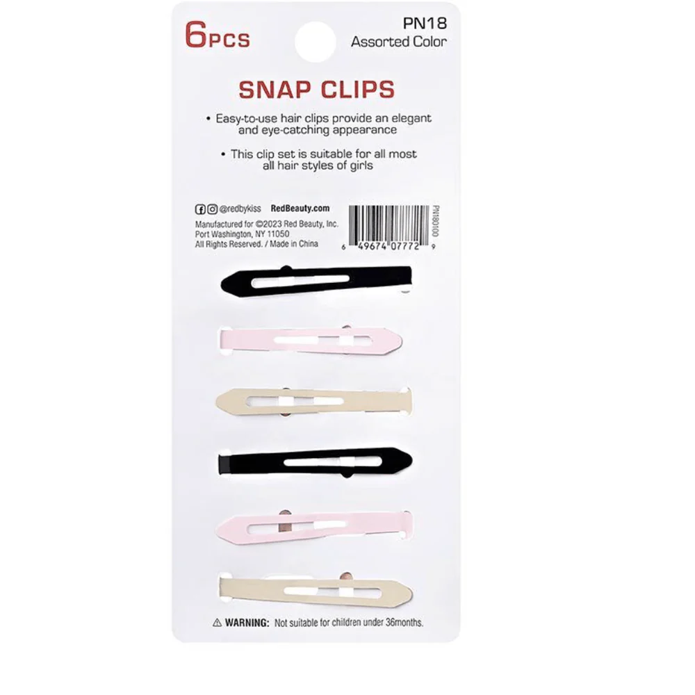 Red by Kiss Snap Clips β Strong Hold 6 pcs - Image 2