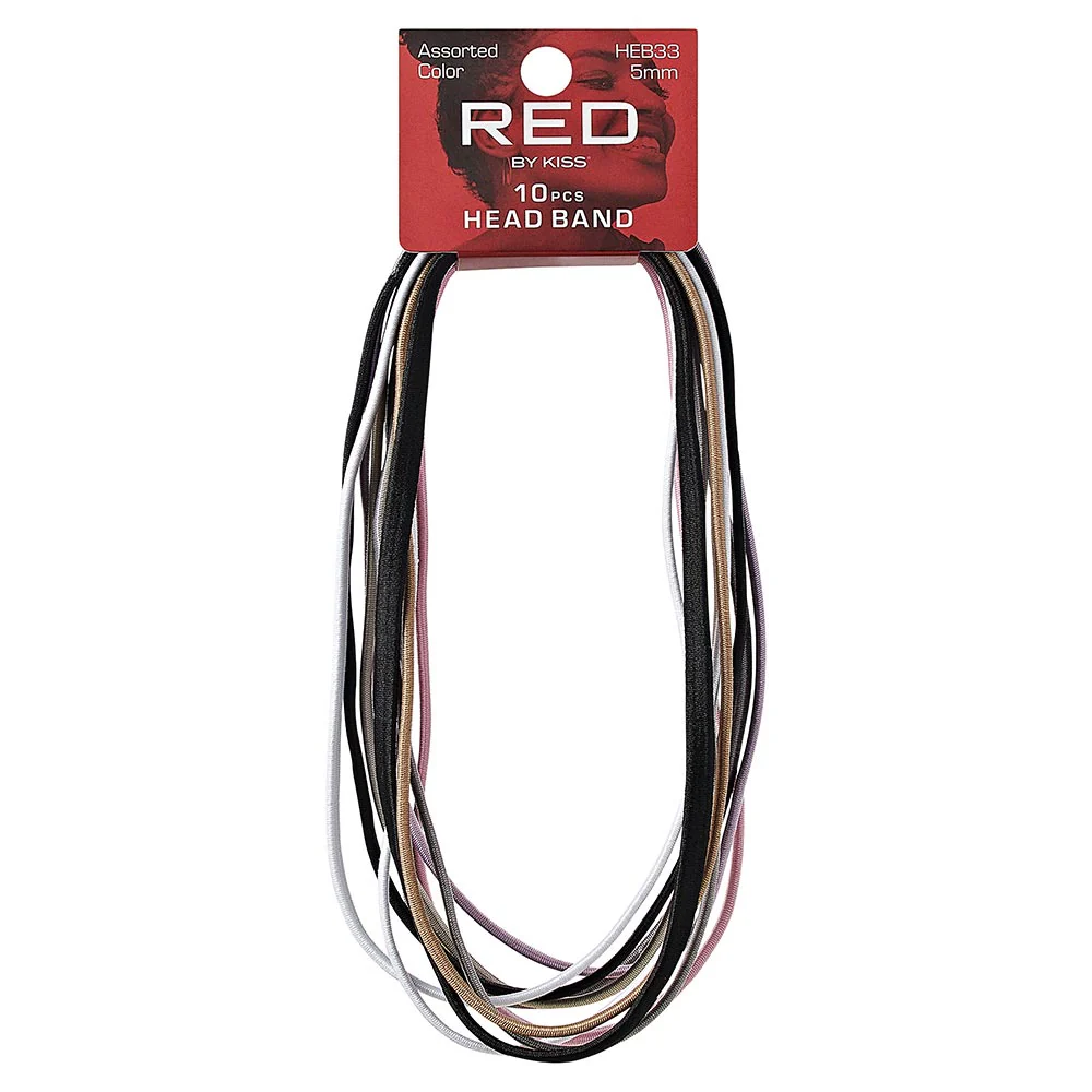 Red by Kiss Elastic Sport Headbands 10pcs - Image 10