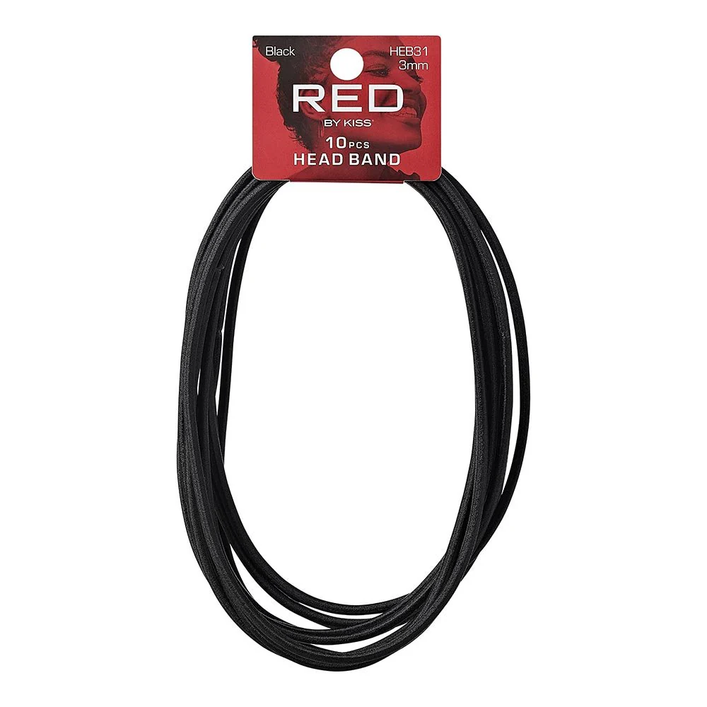 Red by Kiss Elastic Sport Headbands 10pcs - Image 2