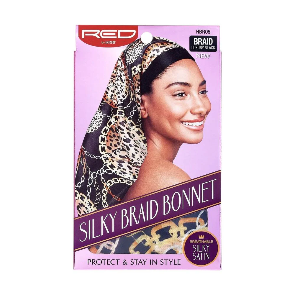 Red by Kiss Drawstring Silky Braid Bonnet - Image 3