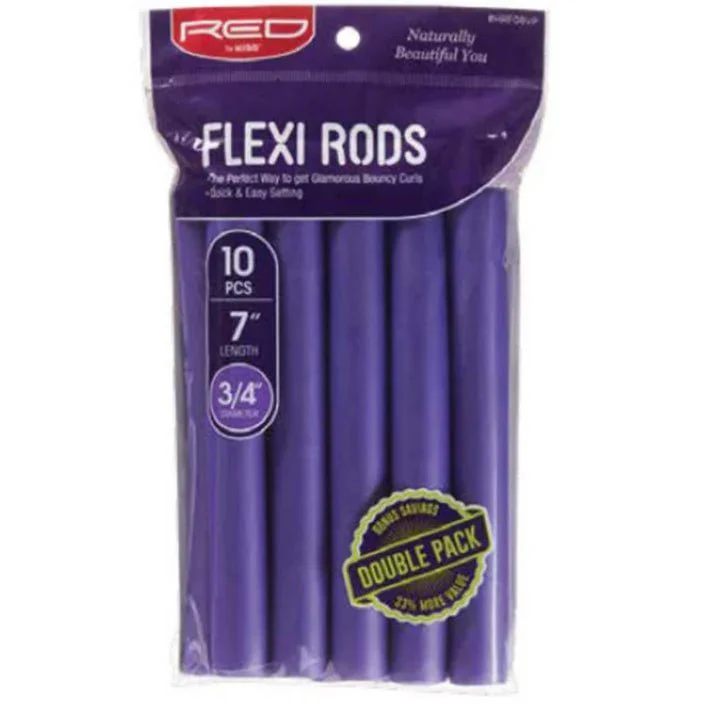 Red by Kiss Flexi Rods β 7" 3/4" Diameter - 10PCS Value Pack Voluminous Curls