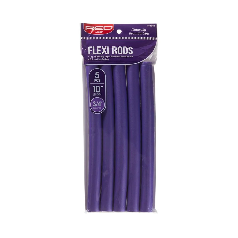 Red by Kiss Flexi Rods β 10" 3/4" Diameter - 5PCS