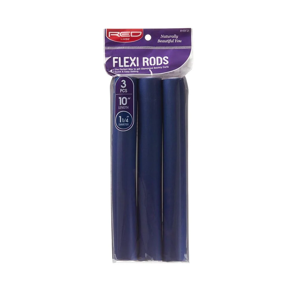 Red by Kiss Flexi Rods β 10" 1ΒΌ" Diameter - 3PCS Value Pack for Loose Waves