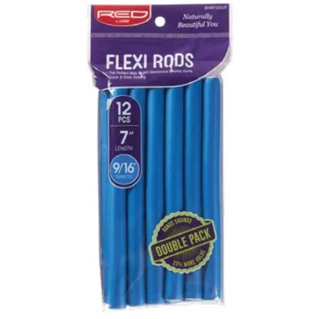 Red by Kiss Flexi Rods β 7" 9/16" Diameter - 12PCS Value Pack for Medium Curls