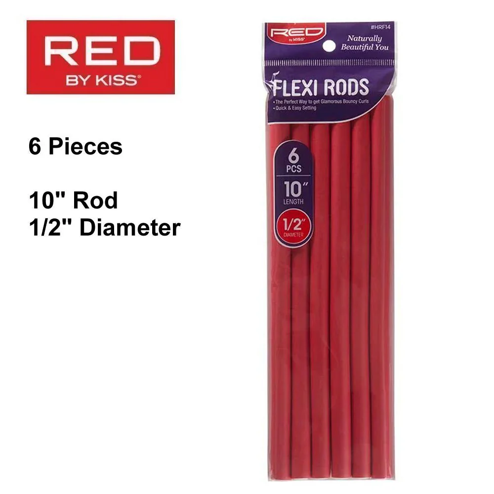 Red by Kiss Flexi Rods β 10" 1/2" Diameter - 6PCS - Image 2