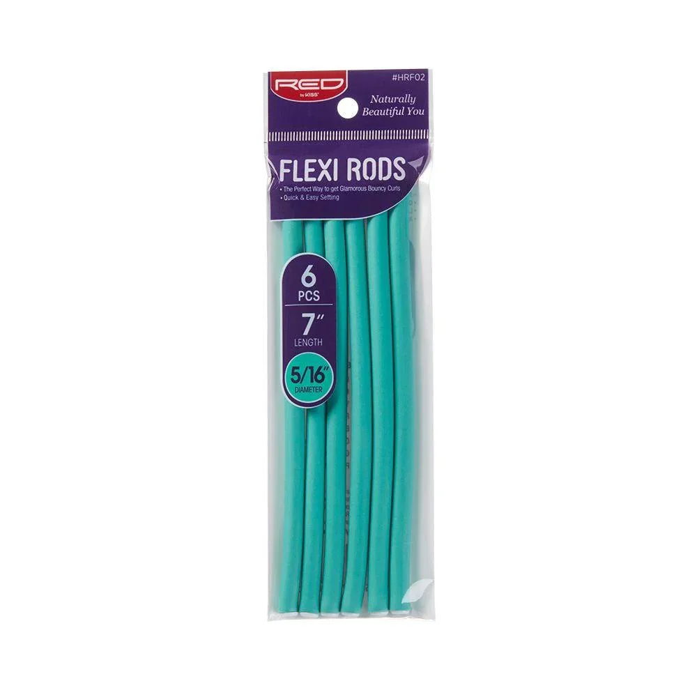Red by Kiss Flexi Rods β 7" 5/16" Diameter - 6PCS Value Pack for Defined Tight Curls