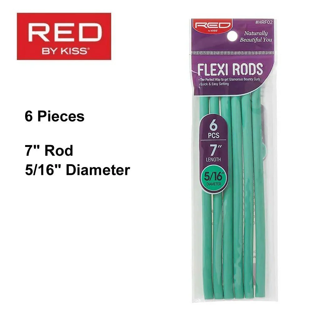 Red by Kiss Flexi Rods β 7" 5/16" Diameter - 6PCS Value Pack for Defined Tight Curls - Image 2