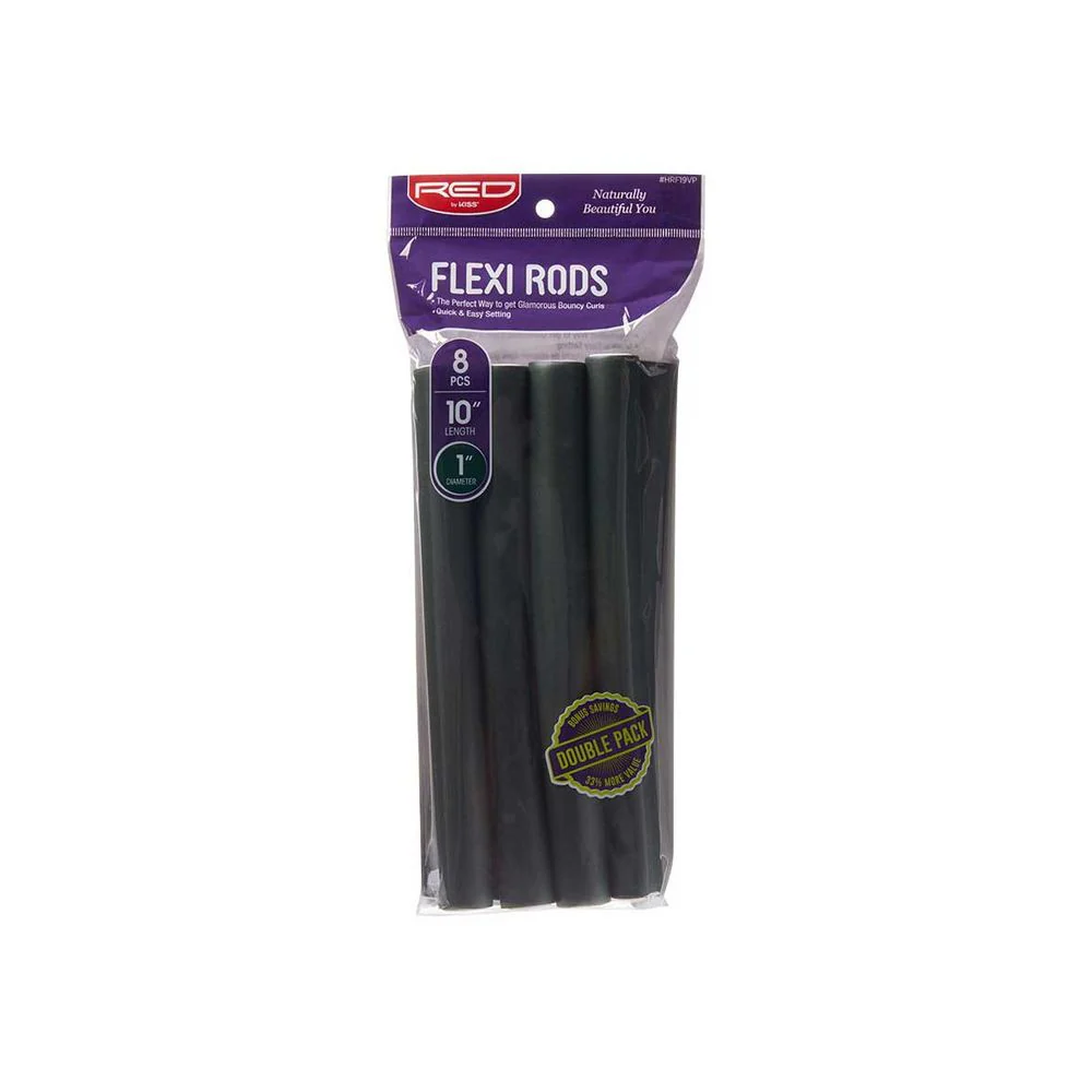 Red by Kiss Flexi Rods ā 10" 1" Diameter - 8PCS Value Pack for Large Curls