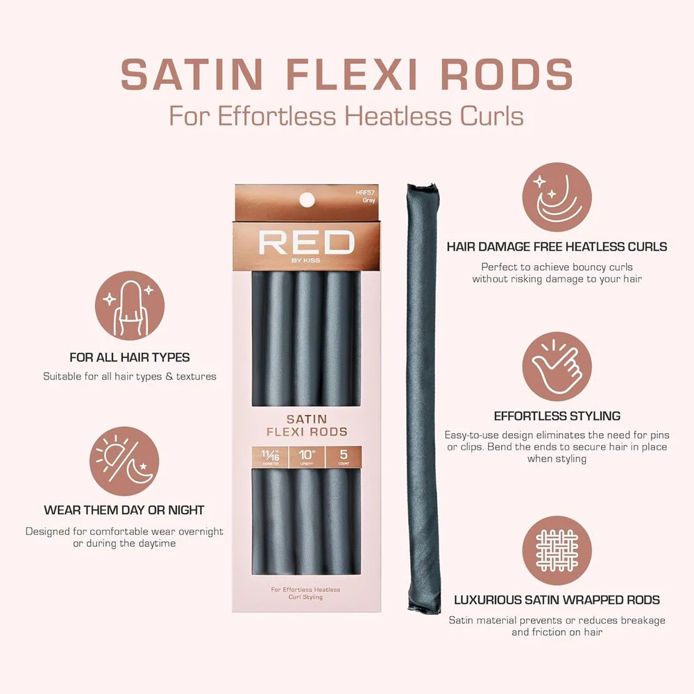 Red by Kiss Satin Flexi Rods - 6 Color Variants - Image 17