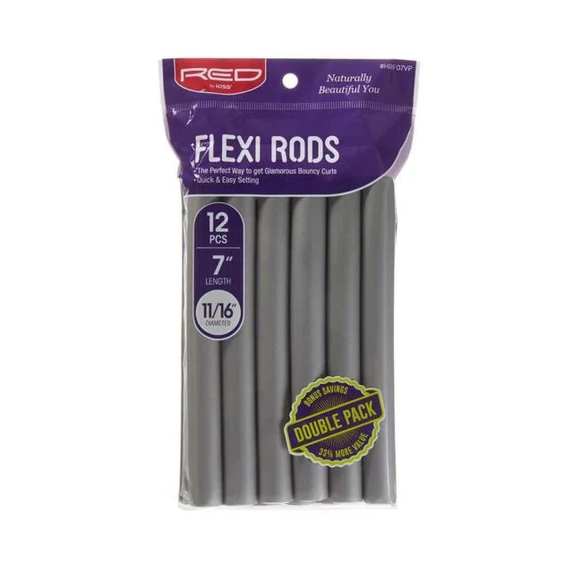 Red by Kiss Flexi Rods β 7" 11/16" Diameter - 12PCS Value Pack for Natural-Looking Curls - Image 2