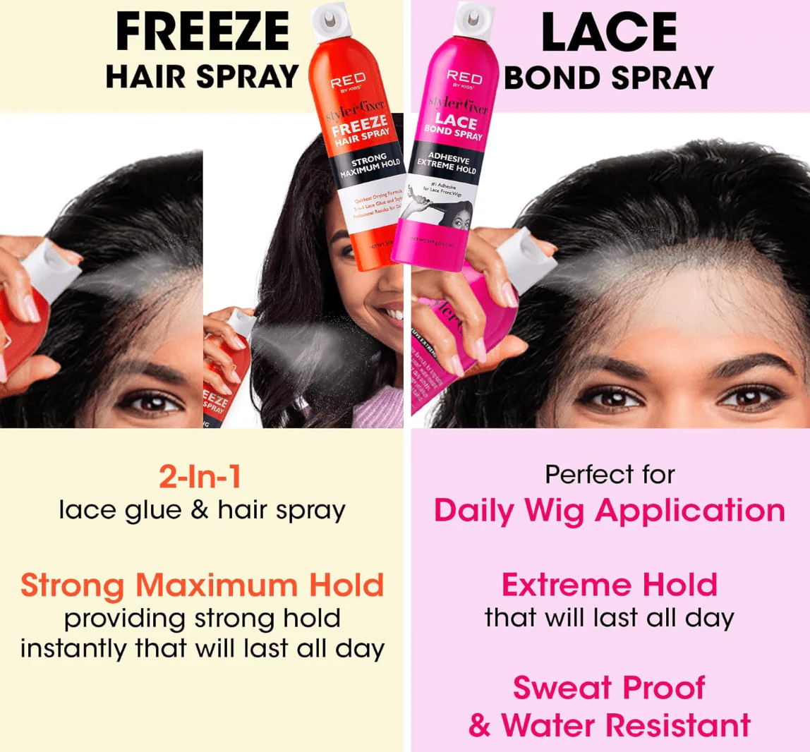 RED by Kiss Hair Glue Spray Adhesive β Extreme Hold - Image 4