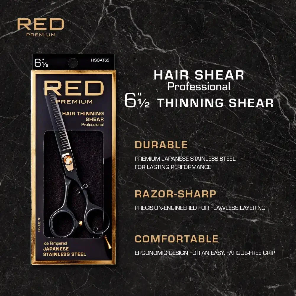 Red by Kiss Artisan Professional Thinning Shear – 6.5 Inch - Image 2