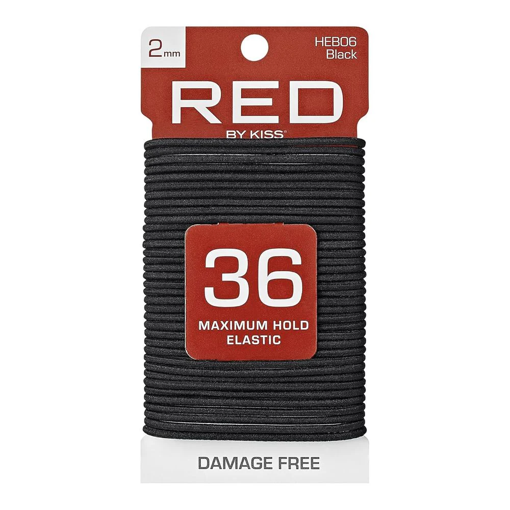 Red by Kiss Maximum Hold Elastic Hair Bands – 2mm - Image 2