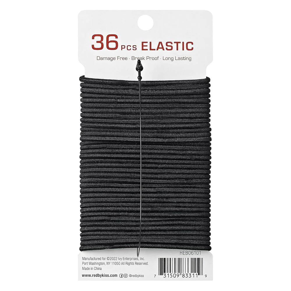 Red by Kiss Maximum Hold Elastic Hair Bands – 2mm - Image 3