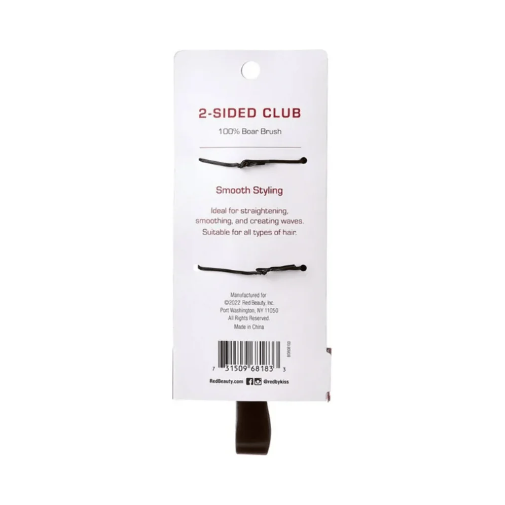 Red by Kiss 2-Sided Club Boar Brush BOR08 – Soft & Firm Sides - Image 2