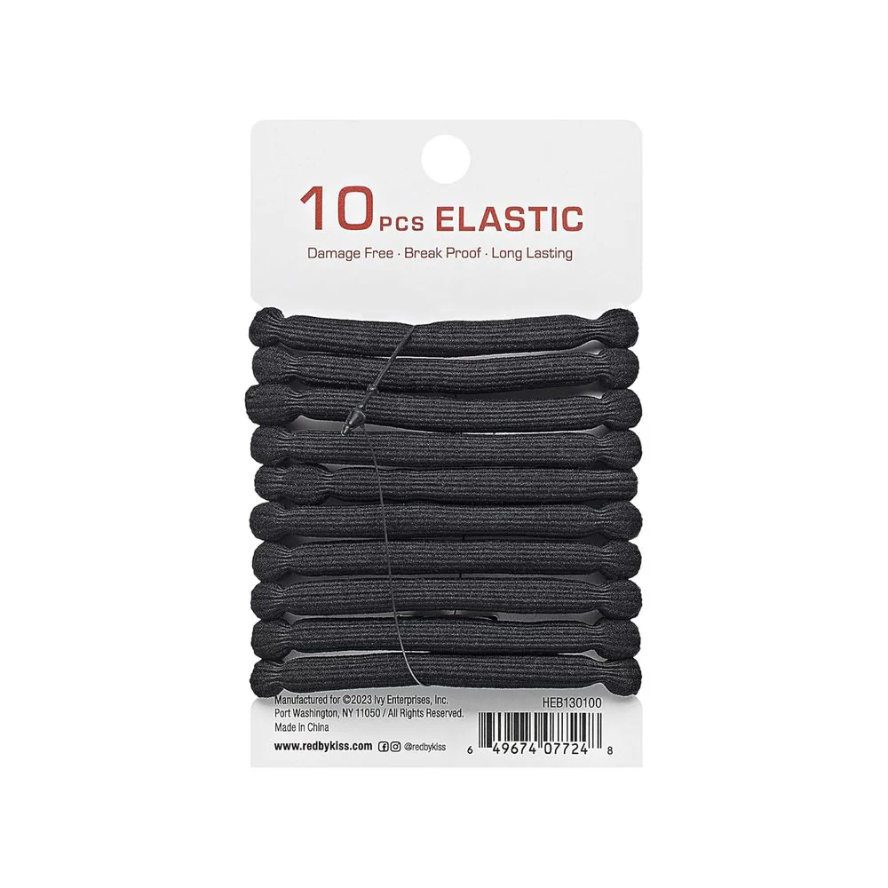 Red by Kiss Maximum Hold Elastic Hair Bands – 10pcs - Image 2